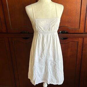 Coastal Cowgirl Beach White Cotton Embroidered Sun Dress